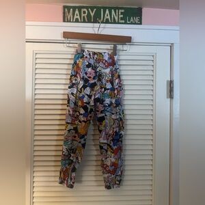 Colorful Cartoon Print Pants